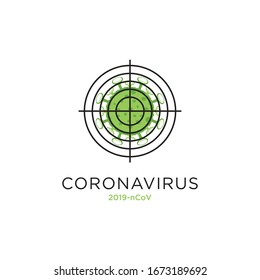 Corona virus target, vector illustration of corona virus in Wuhan, corona virus infection. 2019-nvoc. corona microbial virus.