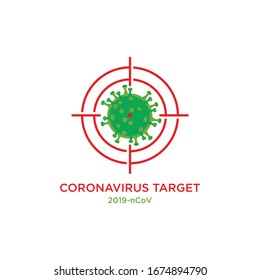 Corona virus target, vector illustration of corona virus in Wuhan, coronavirus infection. New coronavirus(2019-ncov) .corona microbial virus.