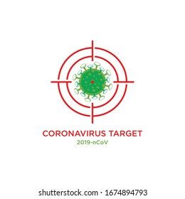 Corona virus target, vector illustration of corona virus in Wuhan, coronavirus infection. New coronavirus(2019-ncov) .corona microbial virus.