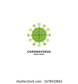 Corona virus target, vector illustration of corona virus in Wuhan, corona virus infection. 2019-nvoc.corona microbial virus.
