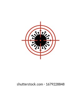 Corona virus target, vector illustration of corona virus in Wuhan, corona virus infection. 2019-nvoc.corona microbial virus.