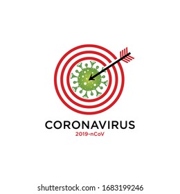 Corona virus target, vector illustration of corona virus in Wuhan, corona virus infection. 2019-nvoc.corona microbial virus.