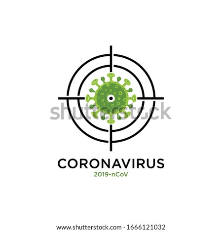 Corona virus target, vector illustration of corona virus in Wuhan, corona virus infection. 2019-nvoc.corona microbial virus.