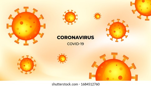 Corona-Virus-Vorlage, Design-Hintergrund mit gelber Farbe