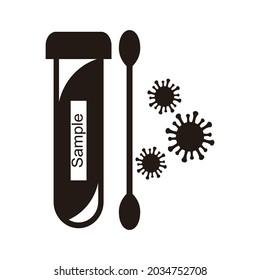Corona virus test icon. linear style sign for mobile concept and web design. Big flat vector icon Covid 19 virus test. Symbol, logo illustration. Vector graphics
