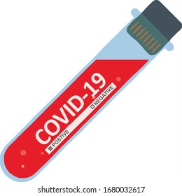 Corona virus test lab result showing positive