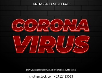 corona virus text effect abstract background template with bold style use for logo and banner headline