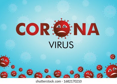 Corona Virus Text Illustration with Corona Virus background