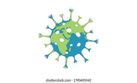 Corona-Virus, das die gesamte Welt betrifft, Vektorgrafik