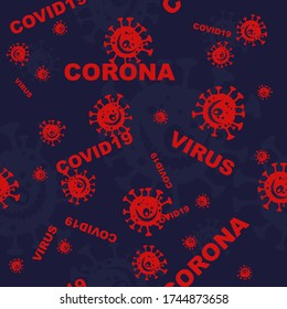corona virus theme vector seamless pattern.  covid 19 background. For textile print, web, room wall decor, and etc. vector