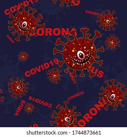 corona virus theme vector seamless pattern.  covid 19 background. For textile print, web, room wall decor, and etc. vector