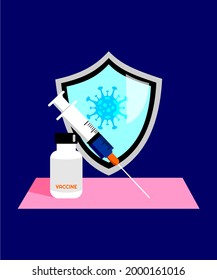diseño vectorial de vacunación con virus de corona.