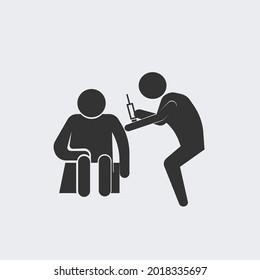Corona virus vaccination vector icon illustration sign for web design
