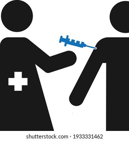 Corona virus vaccine icon, give corona virus vaccine, take vaccine icon vector illustration
