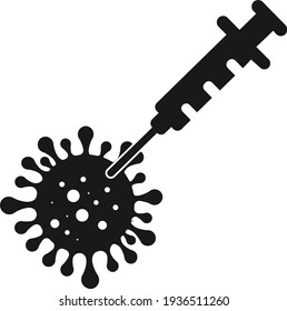 Corona virus vaccine icon, give corona virus vaccine, take vaccine icon vector illustration