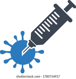 Corona virus vaccine icon vector illustration 