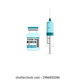 corona virus vaccine with injection protect from covid-19 virus vector illustration design.