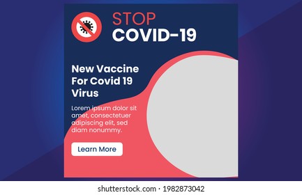 Corona Virus Vaccine Social Media, Stop Covid-19 concept, Prevention of Covid-19, People keeping distance for infection risk and disease, Coronavirus, Vector Illustration, Stock Illustration