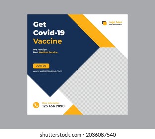 Corona virus vaccine Social Media Templates Design