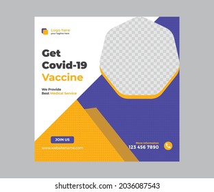 Corona virus vaccine Social Media Templates Design