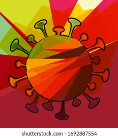 Corona virus vector art design