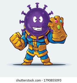 Corona Virus Vector Art With Thanos Body