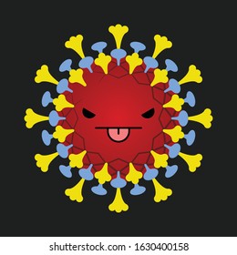 Corona virus vector catoon character.