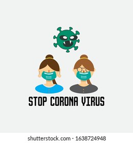 corona virus vector concept template design illustration