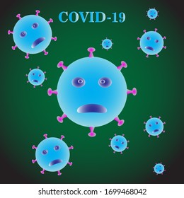 corona virus vector or covid 19. evil covid-19.