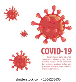 Corona virus in vector design with red color with gradient cartoon style