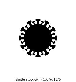 Corona Virus vector graphic concept template, Simple logo flat design, with black color isolated on white background.