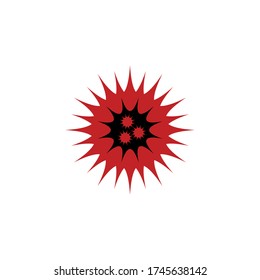 Corona Virus Vektorgrafik Design-Konzept-Vorlage, isoliert auf weißem Hintergrund.