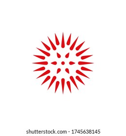 Plantilla de concepto de diseño gráfico vectorial de virus Corona, aislado en fondo blanco.