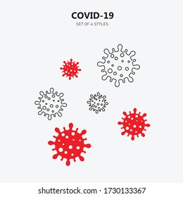 icono del vector del virus corona covid-19 pandemia mundial