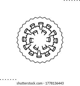 corona virus vector icon in outline