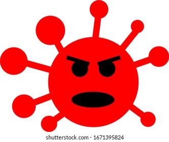 Corona virus vector illustration with angry react