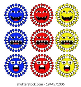 Corona virus vector illustration with colorful designs and characters, can be used for logos, graphic designs, and commercial needs
