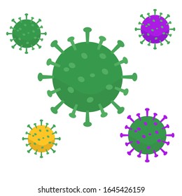 Corona virus vector illustration in flat design isolated on white background