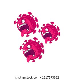 Corona virus vector illustration. The corona virus monster. Covid-19. Suitable for health products.