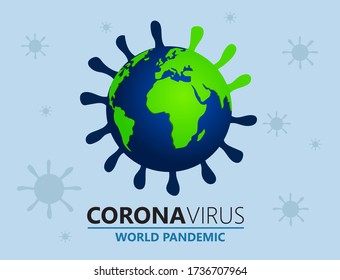 Corona virus vector illustration, representing world pandemic.