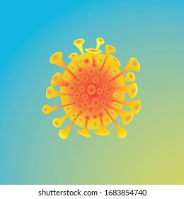 corona virus vector image , yellow red a beautiful  communication