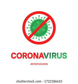 Corona virus vector logo. Stop Covid-19 sign. 