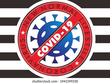 Logo del vector del virus Corona. Detener el signo de Covid-19. bien para banner, afiches y otros medios de promoción
