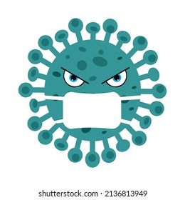 Corona virus vector logo using a white mask