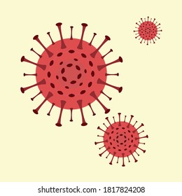 Corona Virus vector in red