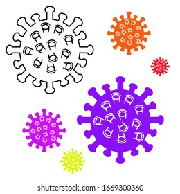 Corona virus vector shapes in several shapes and colors