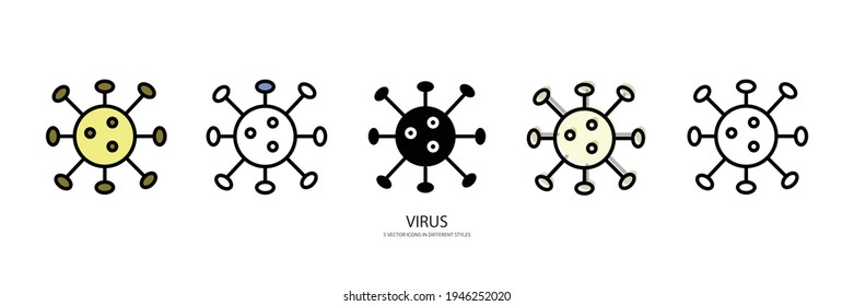 corona virus vector type icon