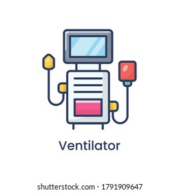 Corona virus Ventilator Colored Icon Vector