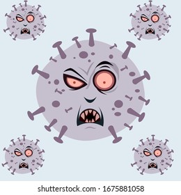 Corona Virus. virion of Coronavirus. 2019-nCoV. the virus that caused epidemic of pneumonia in China. Vector illustration for science and medical use