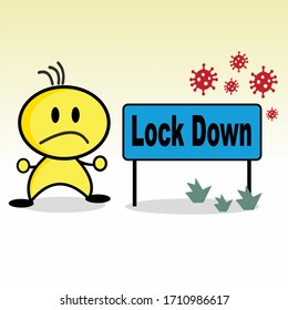 corona virus warning icon. stay home during lockdown.